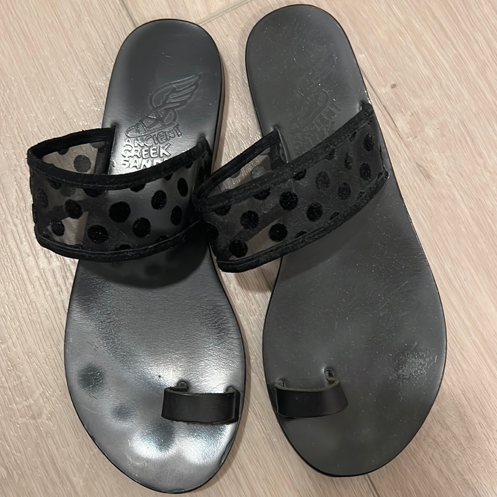 Ancient Greek Sandals Sheer Polka Dot Sandals